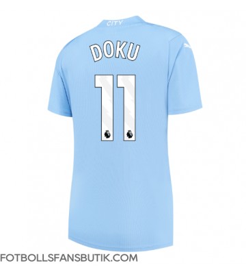 Manchester City Jeremy Doku #11 Replika Hemmatröja Damer 2023-24 Kortärmad